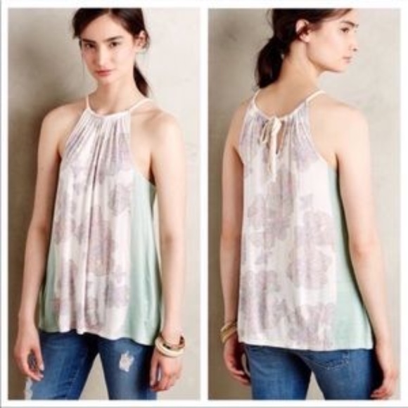Anthropologie Deletta Sorin Halter Top Tank Blouse Shirt Large - Picture 2 of 4